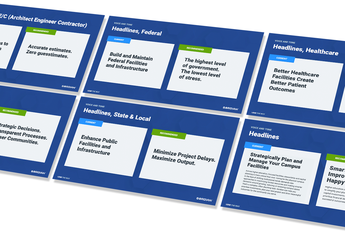 Gordian Voice & tone Slides